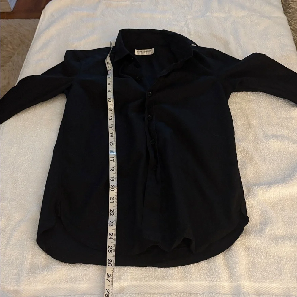 Saint Laurent Classic Slim Fit Black Button-Up Shirt from Saks NY. Made in Italy
